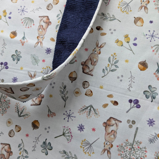 Bunny Acorn Navy Tote