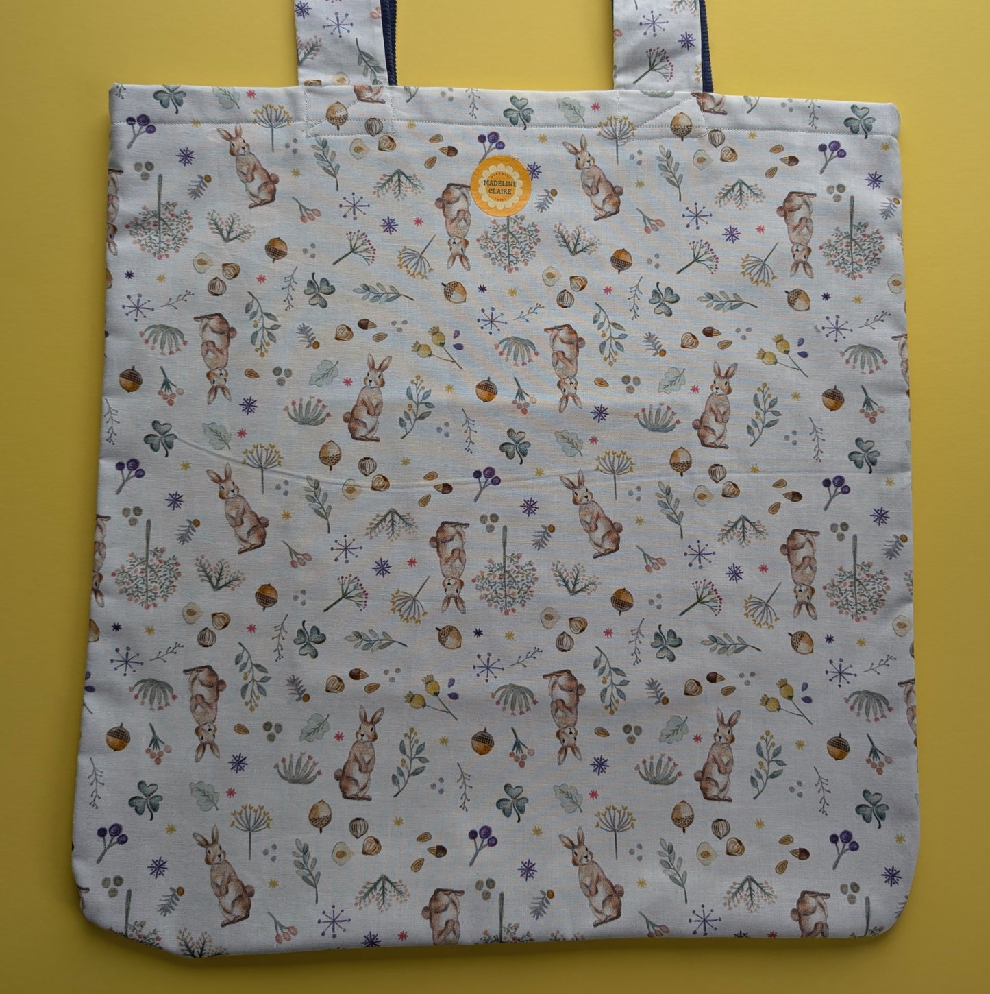 Bunny Acorn Navy Tote