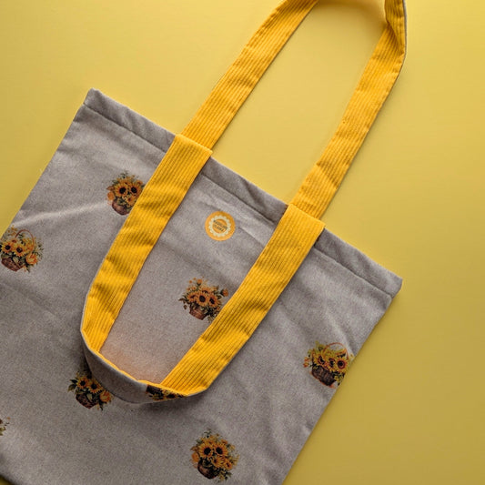 Linen Sunflower Yellow Tote