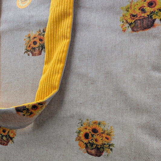 Linen Sunflower Yellow Tote