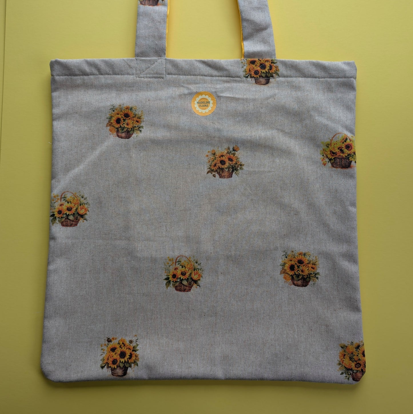 Linen Sunflower Yellow Tote
