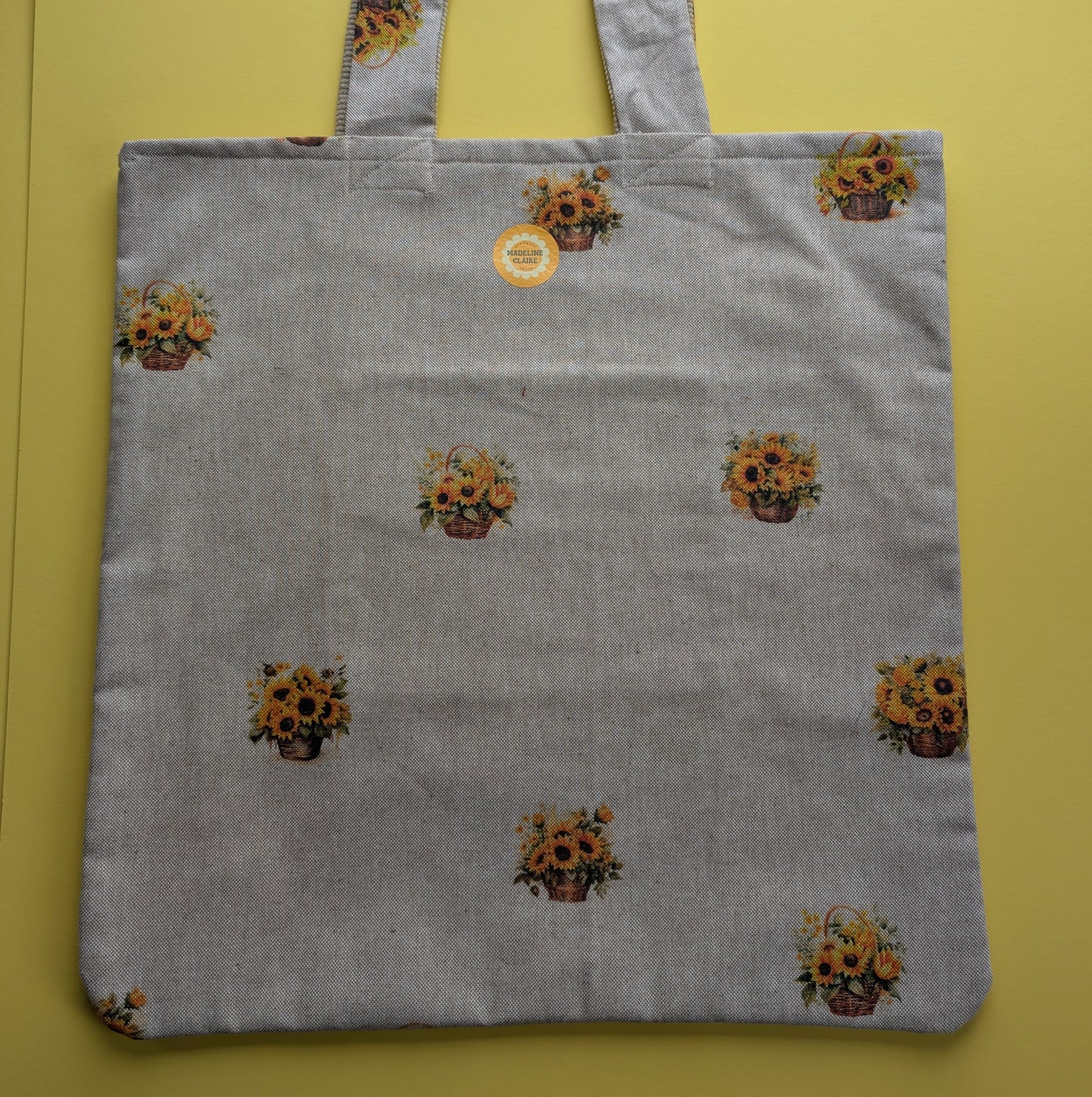 Linen Sunflower Cream Tote