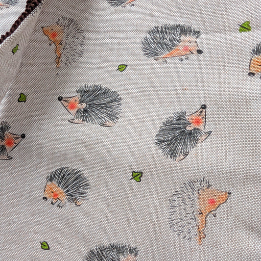 Linen Hedgehog Cocoa Tote