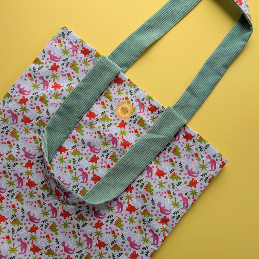 Dinosaur Sage Green Tote