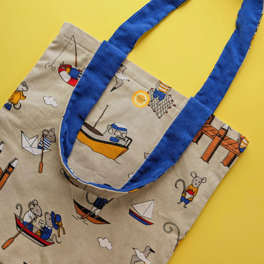 Coastal Mouse Blue Tote