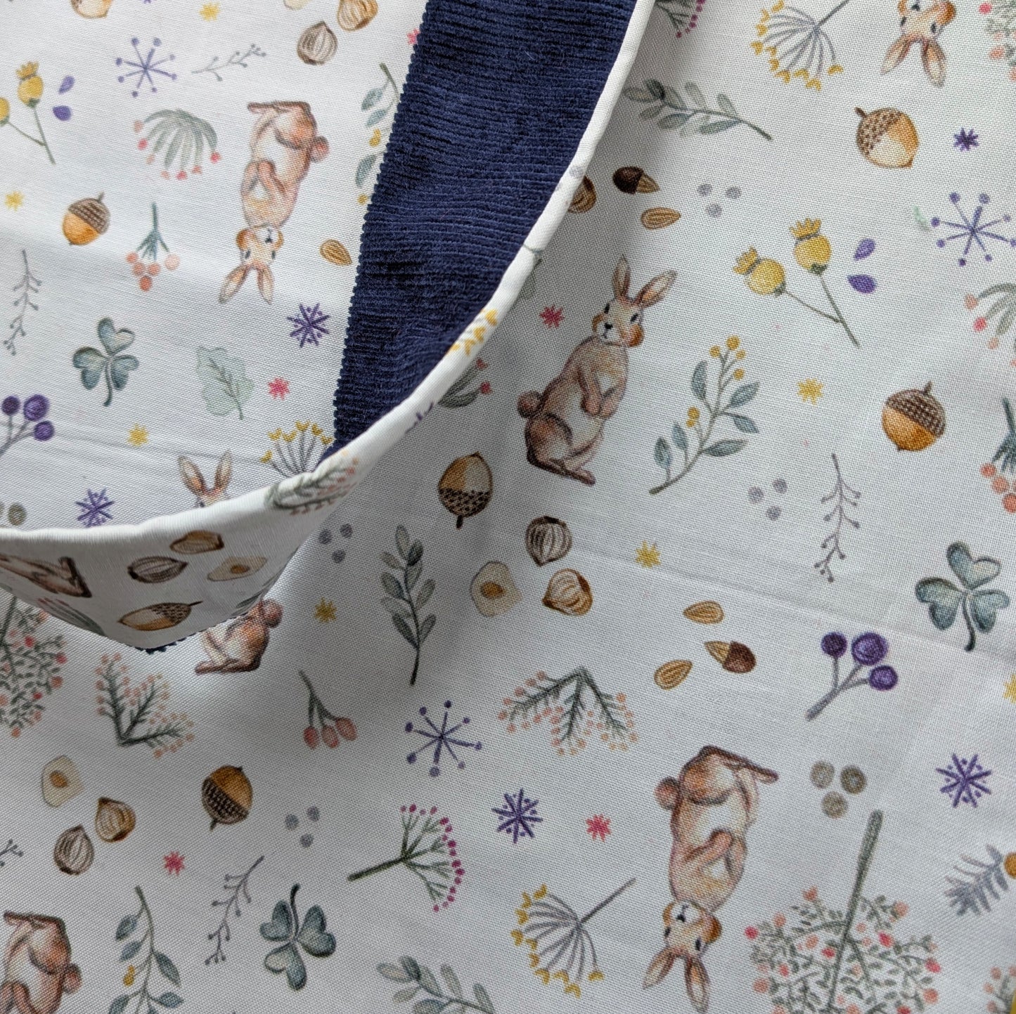 Bunny Acorn Navy Tote