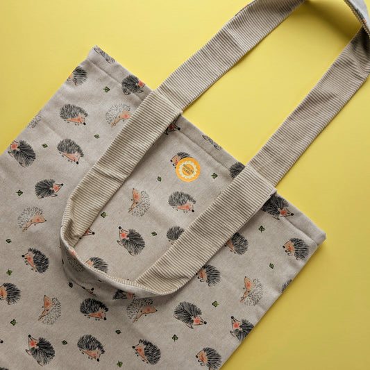 Linen Hedgehog Cream Tote