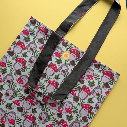 Hedgehog Toadstool Khaki Tote